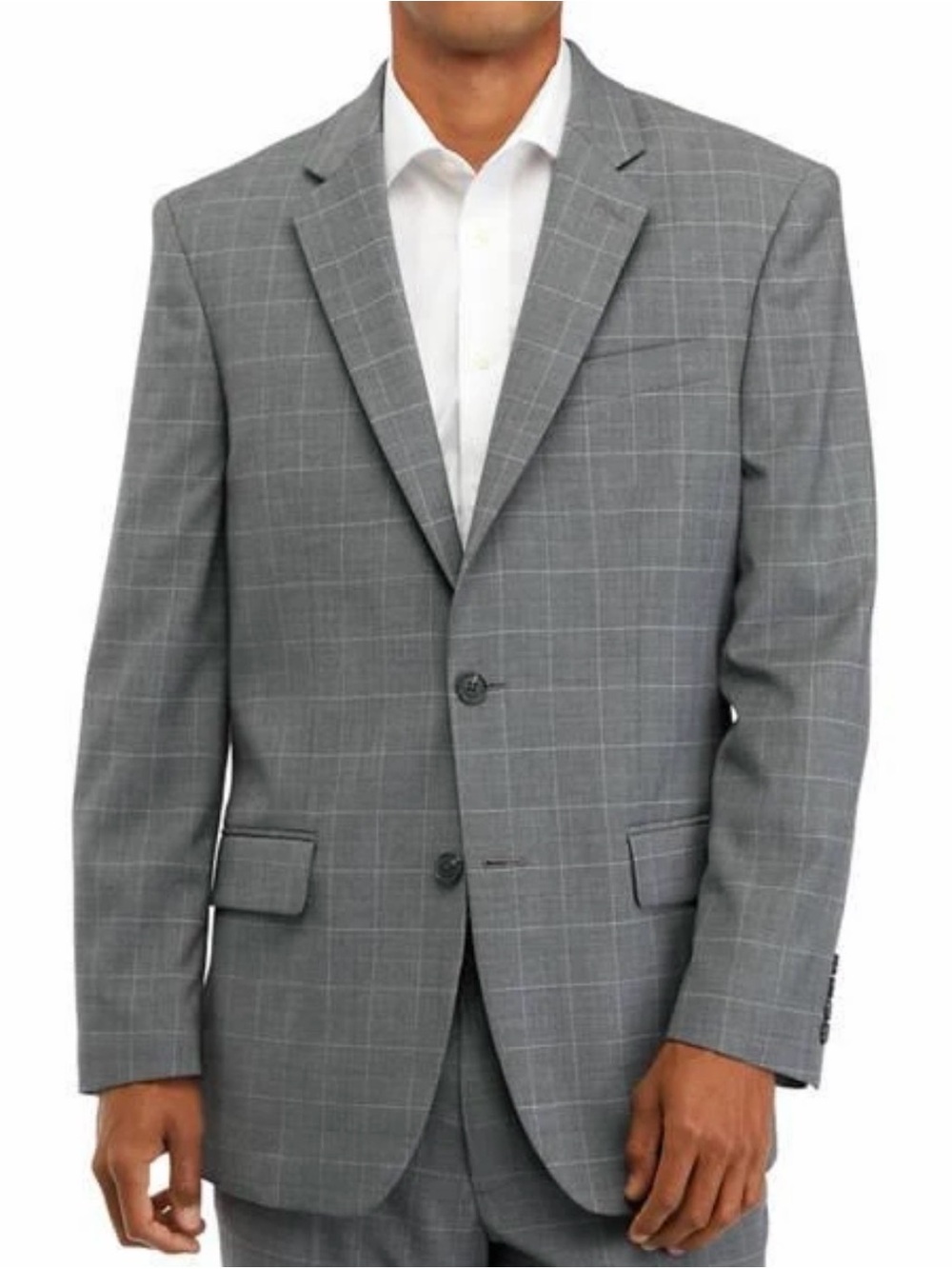 Michael Kors Men’s 42R Grey Windowpane Two-Button Suit Blazer